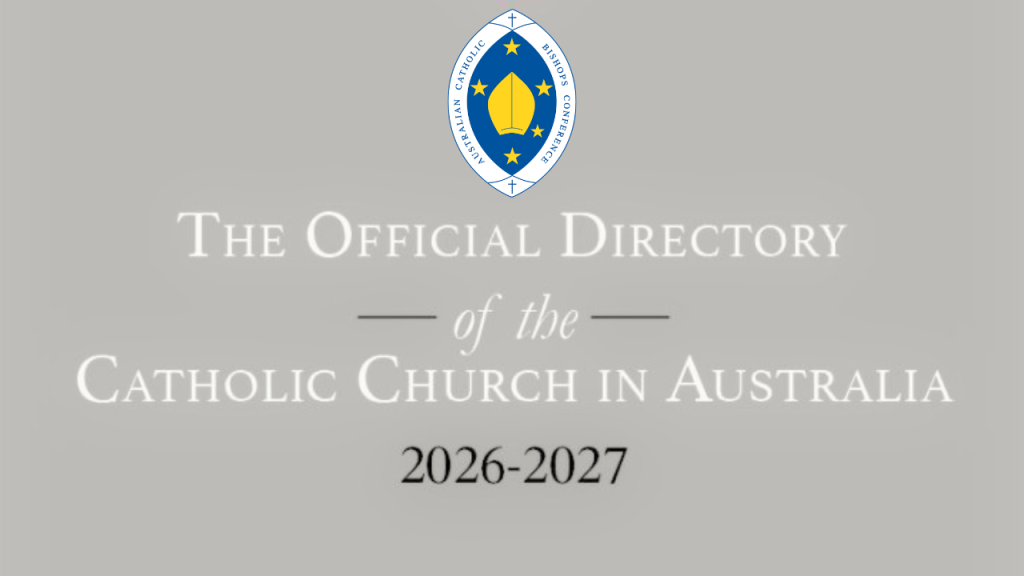 The Official Directory of the Catholic Church in Australia 2026-2027 Front Cover with Australian Catholic Bishops Conference Logo centred on the top.