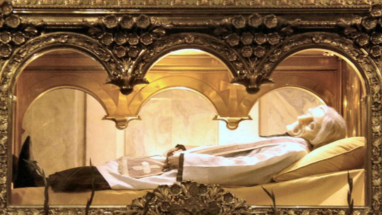 Incorrupt body of St. John Vianney in the Basilica of Ars, France